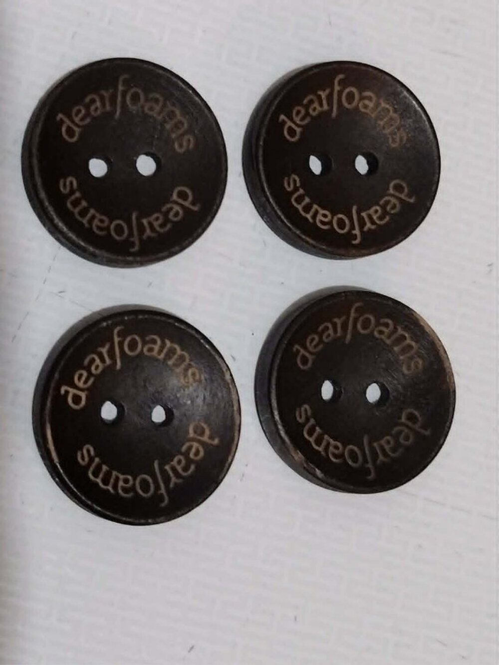 4 Dearfoams 3/4" Wood Buttons -2 hole